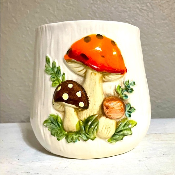 Kitchen 1976 Sears Roebuck Merry Mushroom Ceramic Canister No Lid